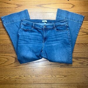 Lane Bryant Blue Cotton Vintage Mid Rise Signature Fit Flare Jeans A38